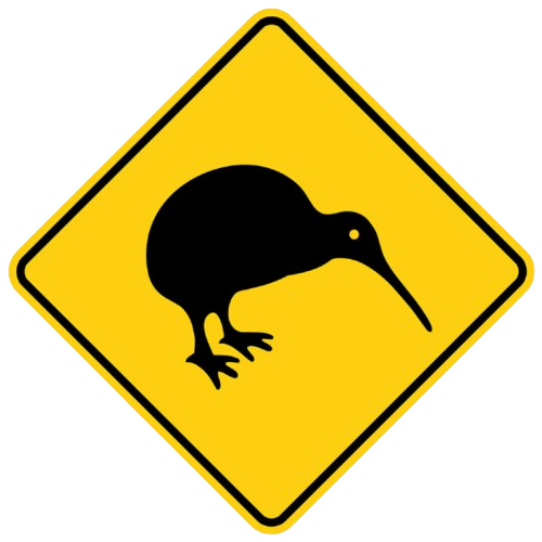 NZ kiwi road sign